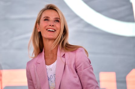 a woman smiling