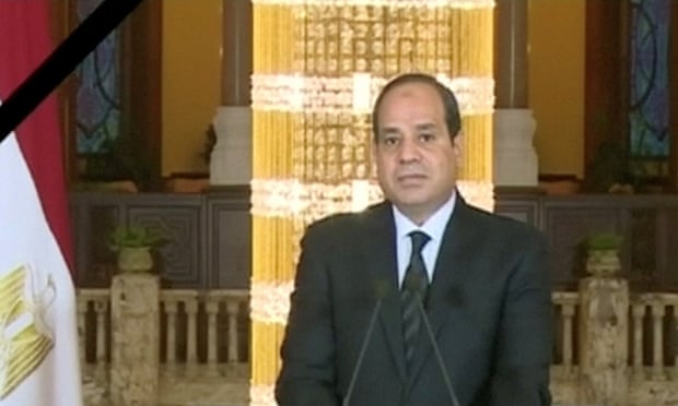 President Abdel Fattah Al Sisi vows revenge in a televised statement after the North Sinai attack.