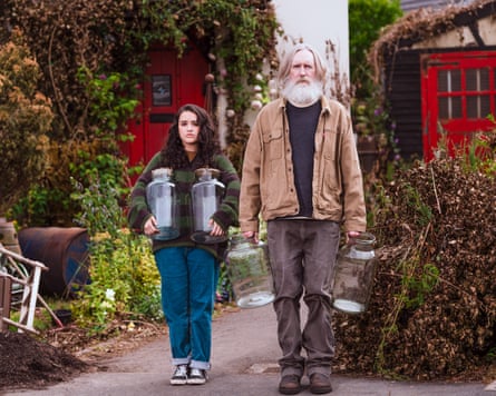 Lauren Patel as Kacey and Pearce Quigley as Michael in Small Prophets.