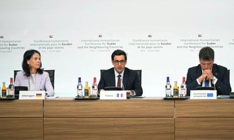 From left: German Foreign Minister Annalena Baerbock, France’s Minister for Foreign and European Affairs Stephane Sejourne and EU commissioner for Crisis Management Janez Lenarcic.