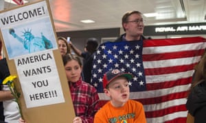 There were similar scenes at Dulles Airport in Virginia.