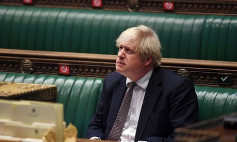 Prime Minister Boris Johnson during the PMQs in the House of Commons in London.