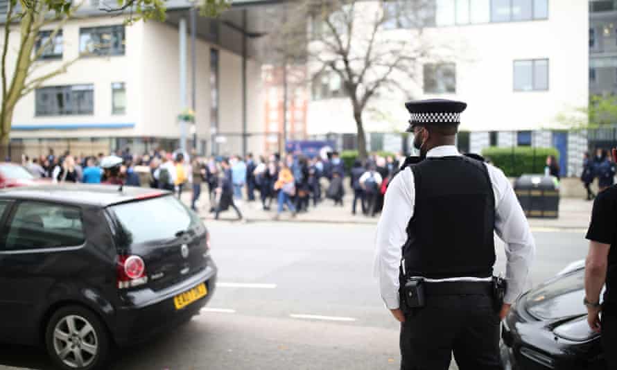 Police outside Pimlico academy as students protest