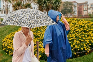 Women brave the wet August weather in Paignton