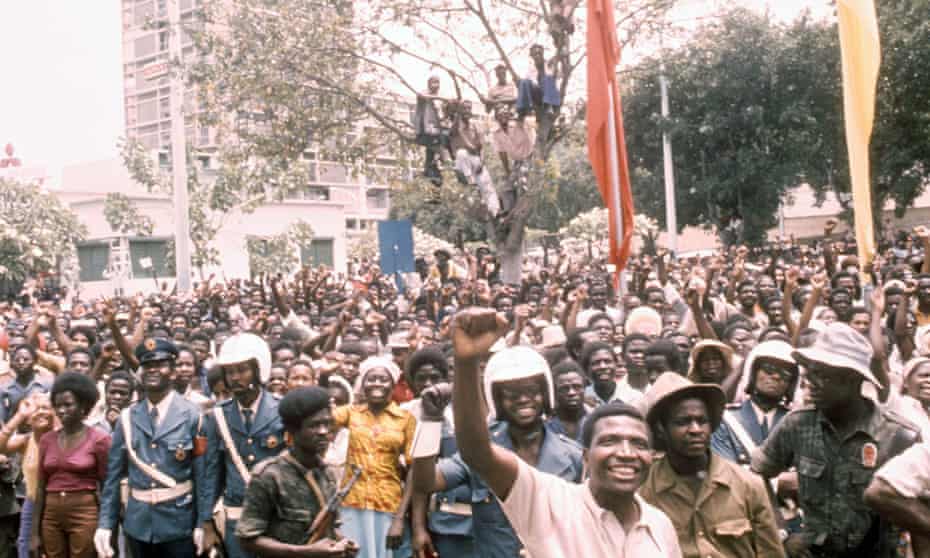 People in Angola celebrating independence from Portugal, 1975