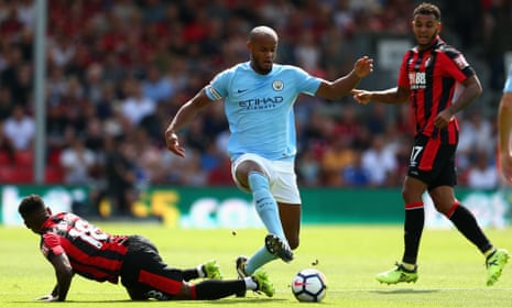 Manchester City's Vincent Kompany on the ball against Bournemouth