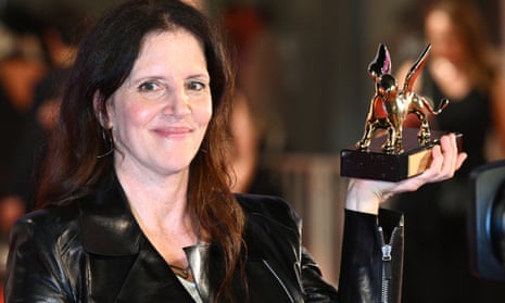 Laura Poitras with the Golden Lion for All the Beauty and the Bloodshed. 