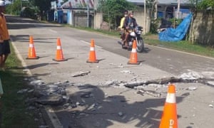 Earthquake strikes central Philippines. Picture handout from Philippine Red Cross.