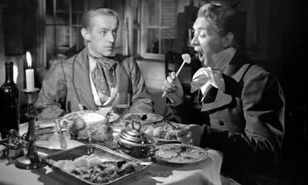 Alec Guinness, left, with John Mills in the 1946 film of Great Expectations.