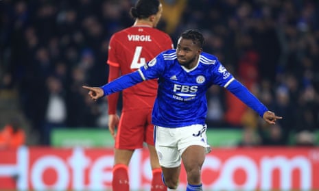 Ademola Lookman celebrates after his goal that was enough to beat Liverpool 1-0.