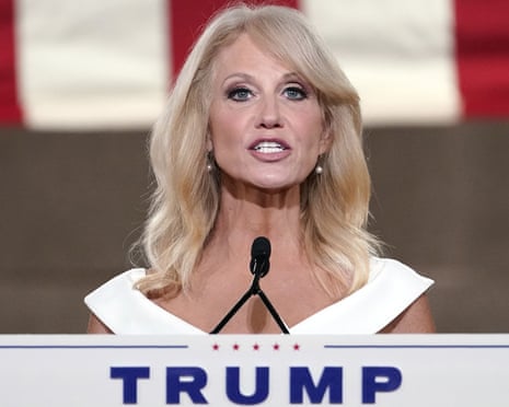 Former White House counselor Kellyanne Conway taping a speech in Washington in August 2020.