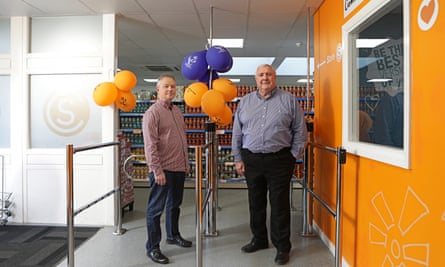 John Marren, right, founder of Community Shop, with manager Gary Stott in the Athersley store
