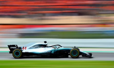 Lewis Hamilton competes in the Spanish Formula One Grand Prix