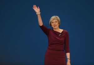 Theresa May flashes her neckline.