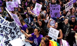 Protesters in Madrid on International Women’s Day