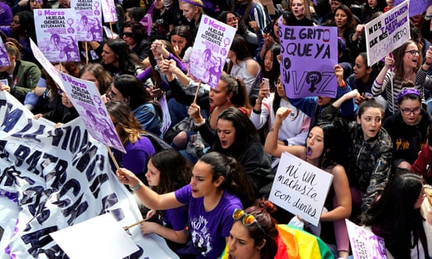 Protesters in Madrid on International Women’s Day