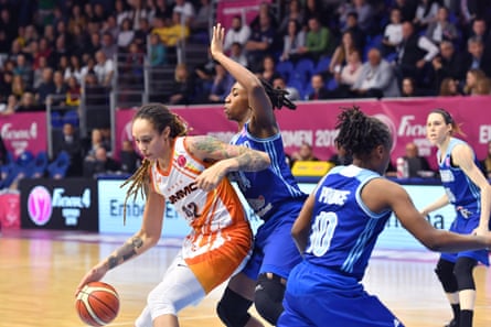 Brittney Griner plays during a game in Russia in 2019.