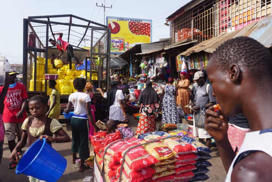 Lumley Market in Freetown, Sierra Leone, April 9, 2022, 