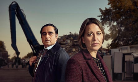 Sanjeev Bhaskar and Nicola Walker in a publicity shot for ITV detective series Unforgotten