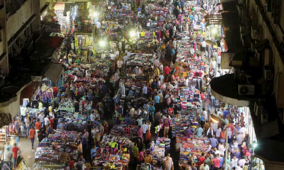 People shop at Al Ataba, a popular market in central Cairo. Street vendors have been forced out of prominent locations such as Ramses and Tahrir Squares.