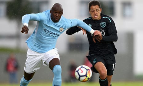 Eliaquim Mangala, left, has featured in Manchester City’s pre-season friendlies and is back training with the first-team squad