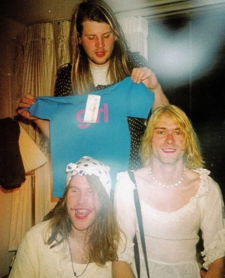 ‘He was touched by greatness’ ... Kurt Cobain, right, with Lanegan, front, and Dylan Carlson in 1992.