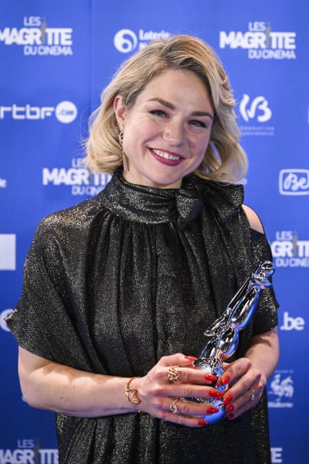 Dequenne with her best actress statuette at the 12th Magritte film awards in Brussels, 2003.