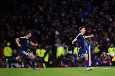 Kieran Tierney and John McGinn celebrating