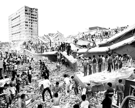 The ruins of the Nuevo Leon building in Tlatelolco, Mexico City, Mexico.