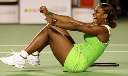 Serena Williams celebrates her victory in the 2007 Australian Open