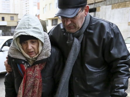 Leyla Yunus and Arif Yunus after her release from jail. Azerbaijan