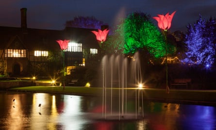 Jigantics tulip light installations at RHS Garden Wisley.