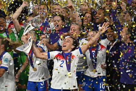 Lucy Bronze and her Lionesses teammates enjoy the celebrations at St Jakob-Park in Basel after England beat Spain on penalties in the Euro 2025 final