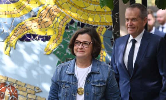 Labor's candidate in Batman, Ged Kearney, visits a health centre in Melbourne. 