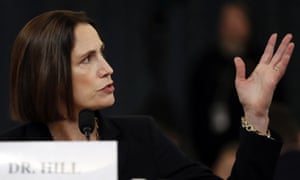 Fiona Hill testifies before the House intelligence committee in Capitol Hill in Washington DC, on 21 November. 