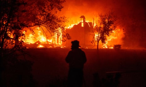 A home burns in Vacaville, California, on Wednesday.