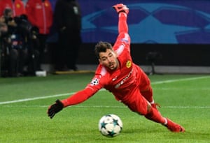 Roman Burki is beaten by Harry Kane’s shot.