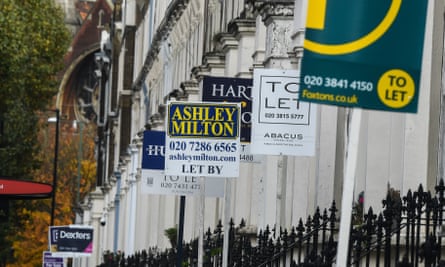 Letting signs are seen outside properties in Maida Vale on October 26, 2020 in London, England.