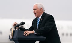 Vice President Pence Campaigns In Georgia For Senate Runoff Election<br>COLUMBUS, GA - DECEMBER 11: U.S. Vice President Mike Pence speaks during a Defend The Majority campaign event on December 17, 2020 in Columbus, Georgia. Sen. David Perdue and Sen. Kelly Loeffler are facing a January 5 runoff election in Georgia. (Photo by Elijah Nouvelage/Getty Images)