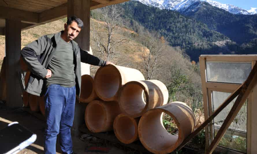Hasan Kutluata makes traditional hives of lindenwood in his workshop above the village of Yaylacılar