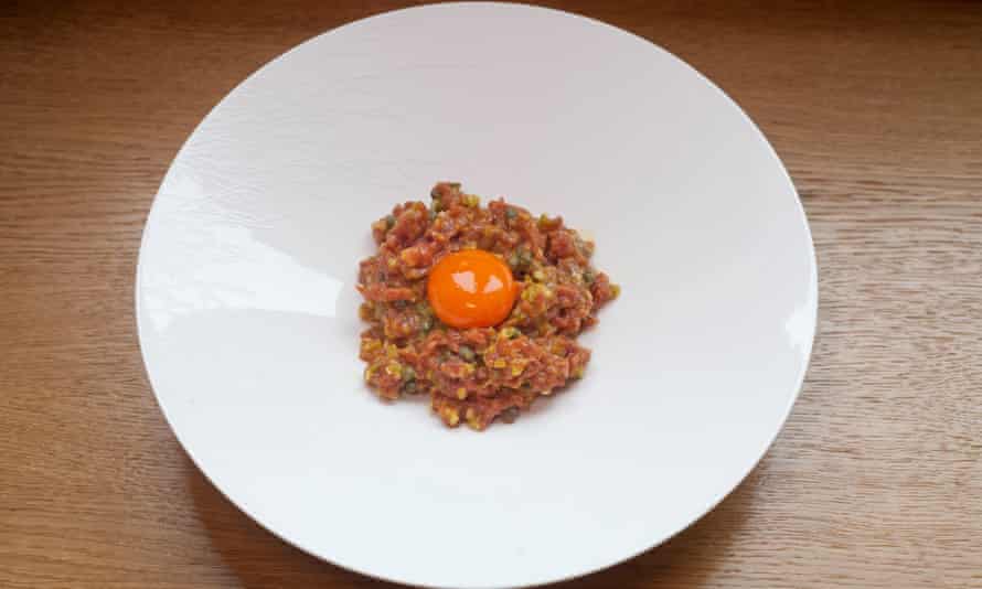“Properly spicy”: steak tartare.