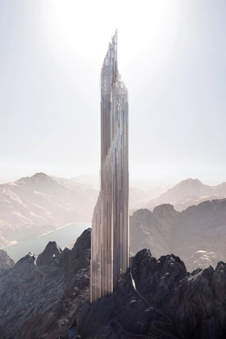 Ένας σπειροειδής ασημένιος πύργος στα βουνά
