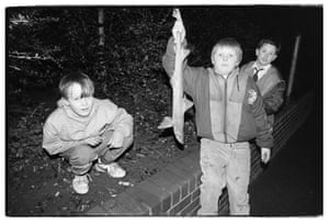 Fenham, 1989, children holding a rock salmon.
