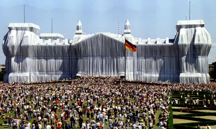 The Wrapped Reichstag in 1995, by Christo and Jeanne-Claude.