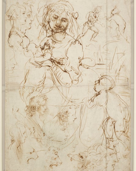 Leonardo da Vinci’s Sketches of Heads and Figures.
