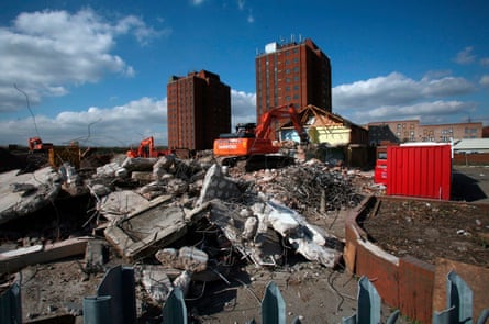 Demolition work, in what would become the Olympic Park, in 2007.