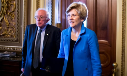 Warren with Senator Bernie Sanders, in 2015.