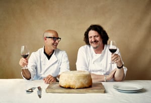 Stanley Tucci shares his look    for timpano with Jay Rayner successful  the Observer Food Monthly magazine.