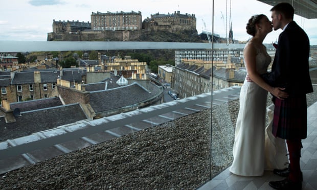 Robyn Hewatt and Andrew Downie’s humanist wedding in Edinburgh, in August.