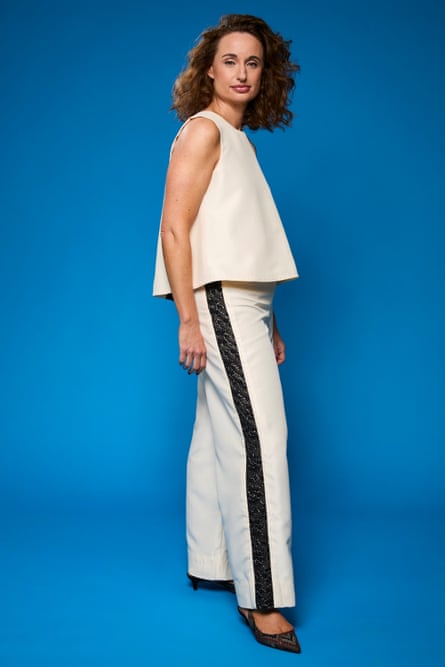 … and Radnor in trousers with a go-faster stripe from fabric from the dress.